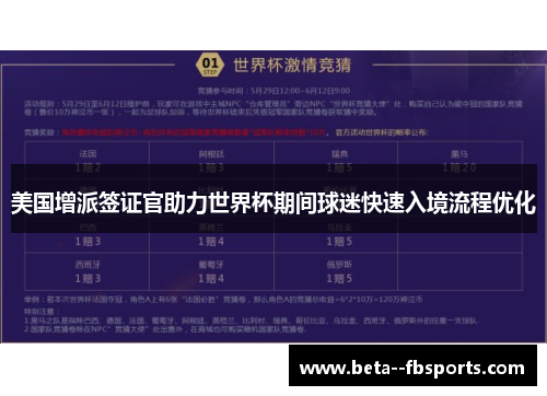 美国增派签证官助力世界杯期间球迷快速入境流程优化